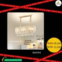 Luxury Feather Cream style living room chandelier | Oval Crystal Chandelier