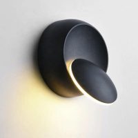 BLISSBELLS Modern Metal 12-Watts 360 Degree Adjustable Led Wall Light Black Outdoor/Indoor Waterproof Round