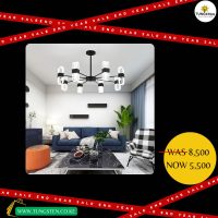 8 Black Head Mesh Metal Sputnik Chandelier Classic Acrylic Pendant Light for Hotels Hallway Shops Cafe Bar Flush Mount Hanging Light