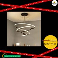 Black 4-Ring Round Height Adjustable Dining Room Dining Table Office Kitchen Hotel Hanging LED lamp