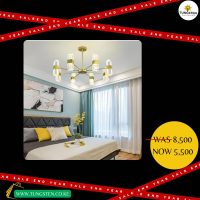 8 Gold Head Mesh Metal Sputnik Chandelier Acrylic Pendant Light for Hotels Hallway Shops Cafe Bar