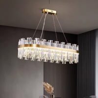 Light Luxury Crystal Showroom Living Room Scandinavian Gold Bedroom Dining Room LED Crystal Chandelier