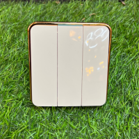 Luxury 3gang 2way Gold  & White Switch
