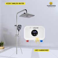 Vezor Small Tankless Instant water heater salty water + Grey Rainshower