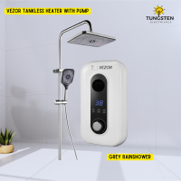 Black Vezor Tankless Instant Hot Shower Inbuilt Pump