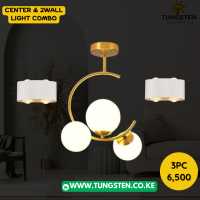 1pc center & 2 pc wall light COMBO Ksh 6,500