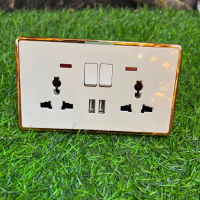 Luxury USB Twin  Gold  & White Socket