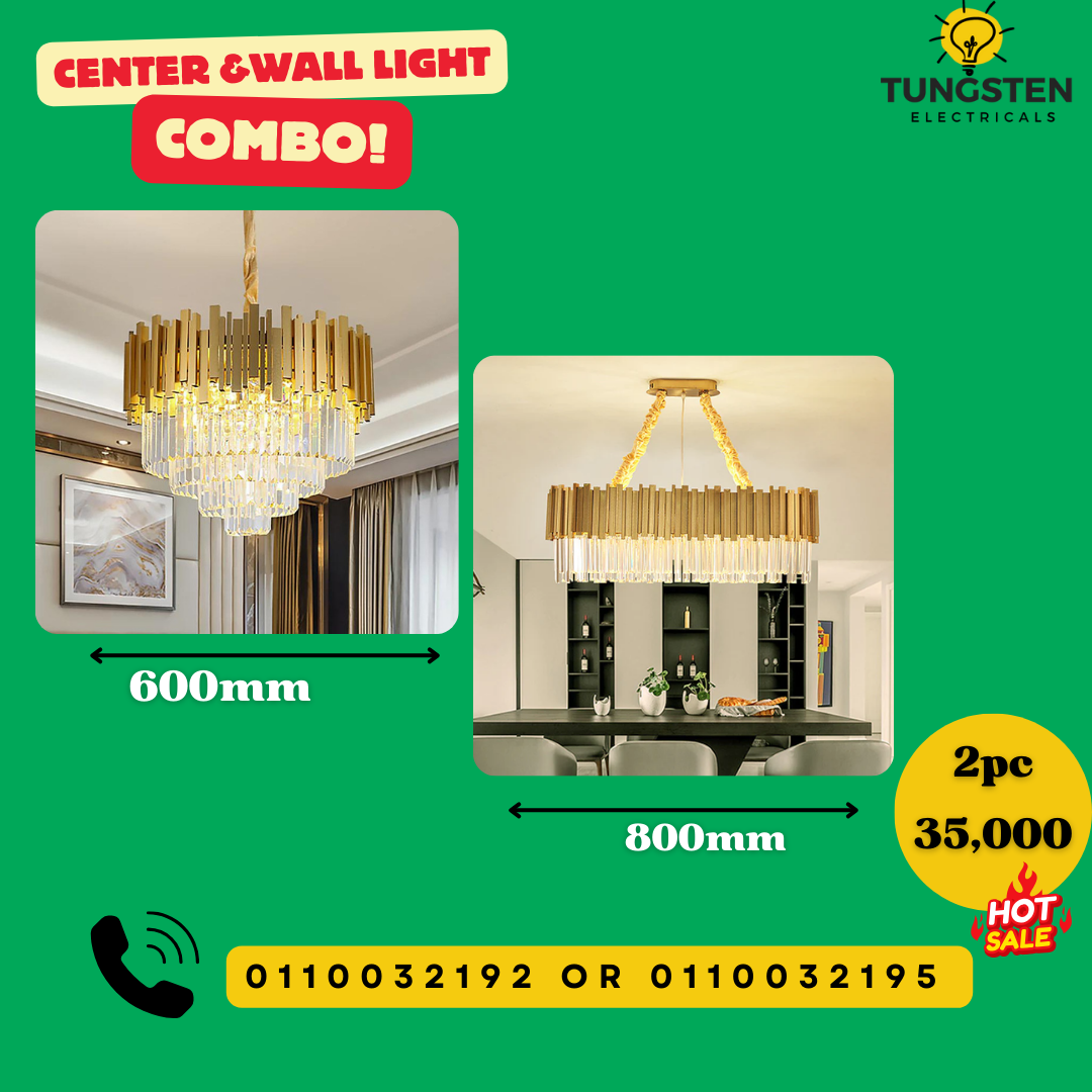 2pc Crystal Living & Dining Chandeliers Ksh 31,500| 600mm,800mm Crystal Chandelier - Image 4