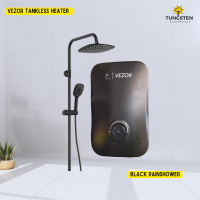 Vezor Tankless Instant Hot Shower for Salty Water + Black Rainshower