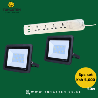 2pc 50w Electric Floodlight,1pc 4way extension socket 5000