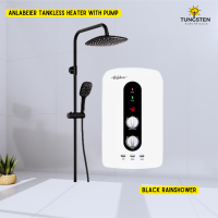 Anlabeier Instant Tankless heater with inbuilt pump + Black Rainshower