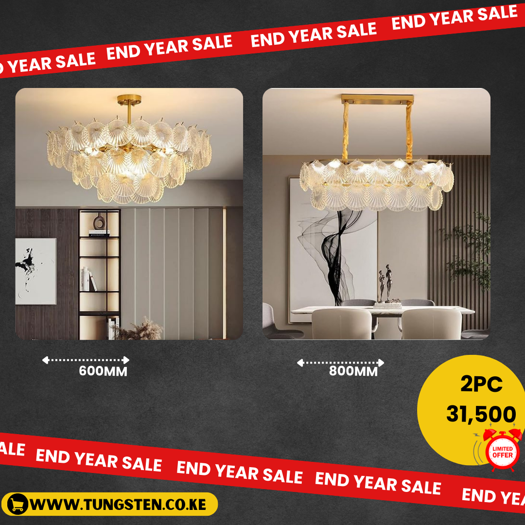 2pc Crystal Living & Dining Chandeliers Ksh 31,500| 600mm,800mm Crystal Chandelier - Image 3