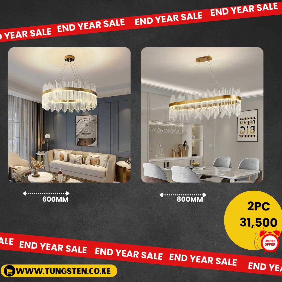 2pc Crystal Living & Dining Chandeliers Ksh 31,500| 600mm,800mm Crystal Chandelier