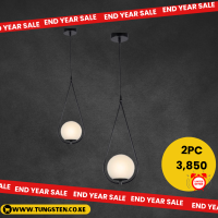 2pc Black Tear Drop Pendant Light 3,850