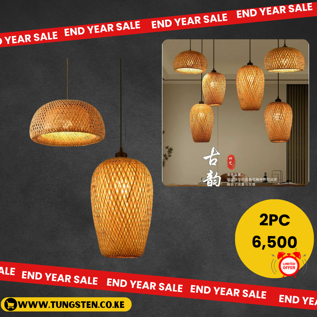 Natural Wicker Hanging Lamp Chinese Restaurant Industrial Chandelier Geometric Bamboo Hollow Pendant Lamp Rustic Ceiling Hanging Light for Kitchen Island Bedroom Dining Room Hallway Sharing - Image 8