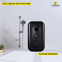 Vezor Tankless Instant Hot Shower Inbuilt Pump | Black Salty water shower