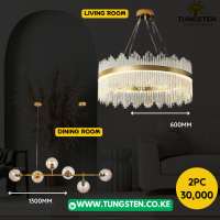 600mm chandelier & Classy Glass 6bulb Light COMBO