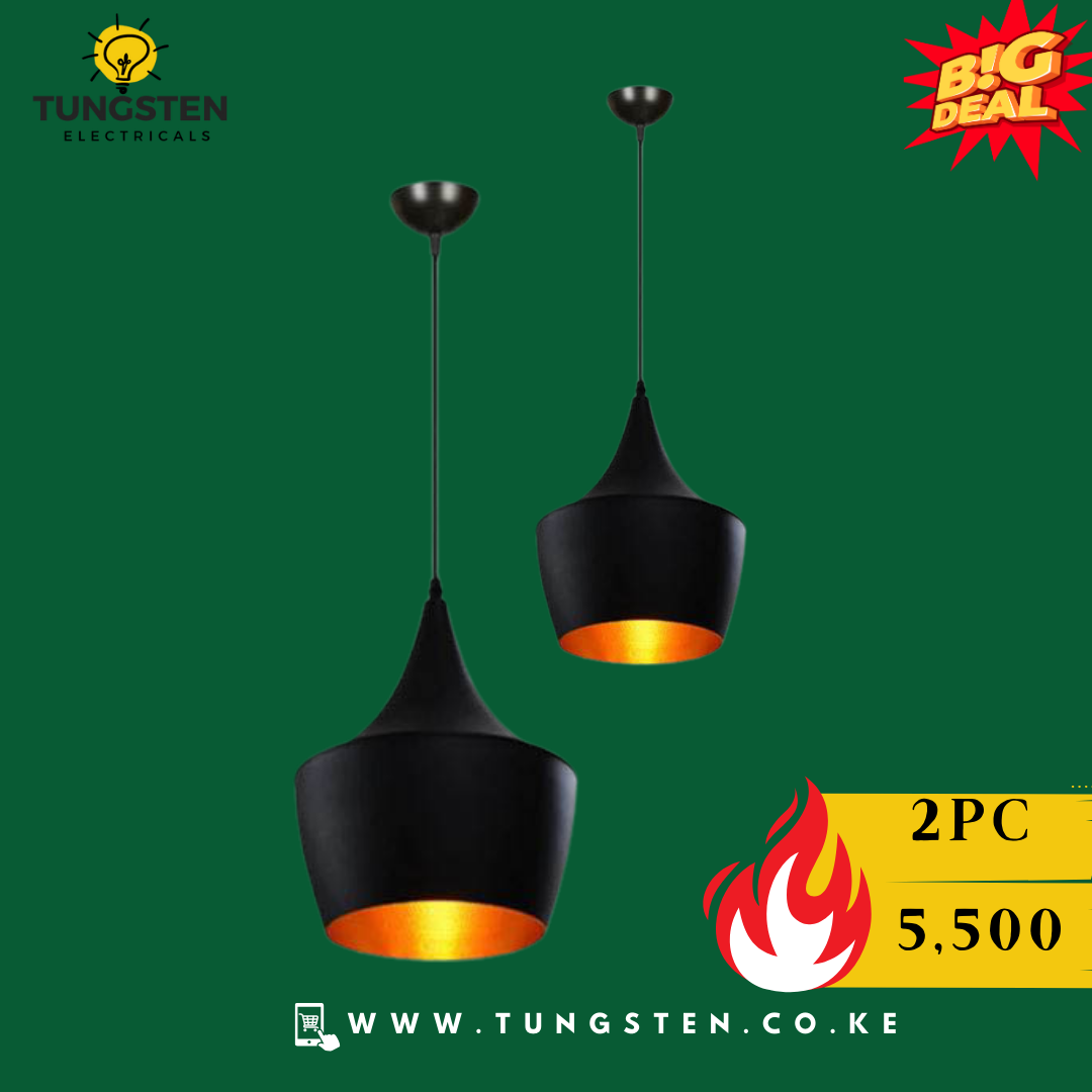 ASHES Ceiling Pendant Light, Industrial V-intage Black Gold Pendant Lamp - Image 6