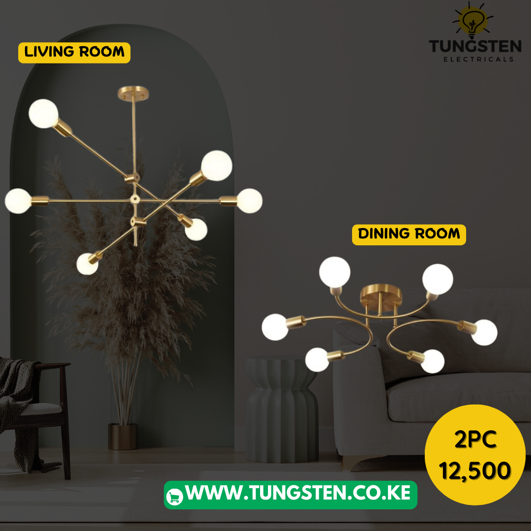 2pc 6 Bulb Sputnik Chandelier Ksh 12500 - Image 2