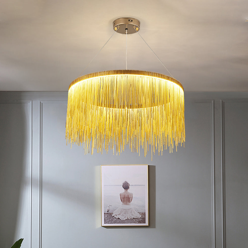 Colon Tassel Chain Art Deco Chandelier LED Light for Living Room, Hallway, Bedroom - Image 2
