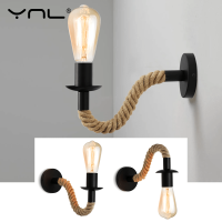 Vintage Hemp Rope Wall Lamp