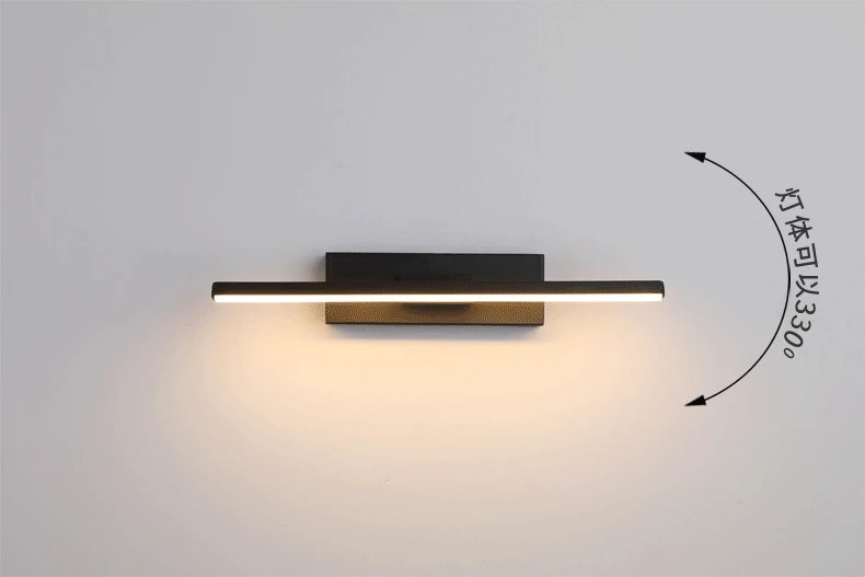 Bedroom bedside wall lamp rotatable adjustable angle indoor LED lighting aluminum simple strip wall lamp