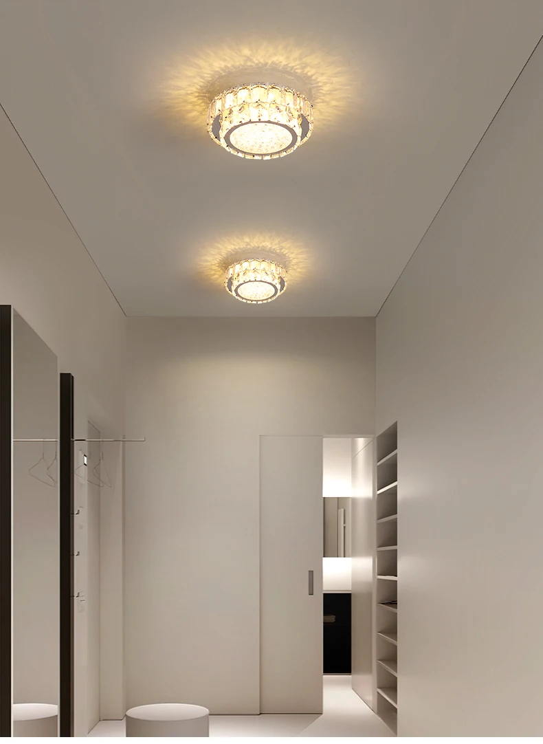 Light luxury crystal bedroom checkroom glass ceiling light full of stars aisle corridor LED ceiling lamp