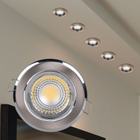 Polished Chrome 7W Tri-color Recessed Downlighter