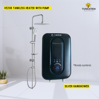 Black Vezor Tankless Instant Shower Inbuilt Pump