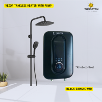 Black Vezor Tankless Instant Hot Shower Inbuilt