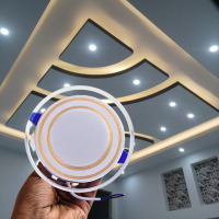 Tri-color Gold 7W Recessed Glass Downlighter