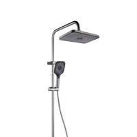 Gun Metal Grey Rainshower Outlet |Installed with a heater for hot water