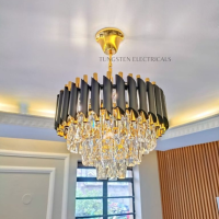Crystal Chandelier 40cm wide | Black | Gold