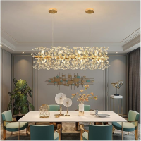 Modern Crystal Gold Chandeliers Floral Ceiling Lights 900mm G9 bulb