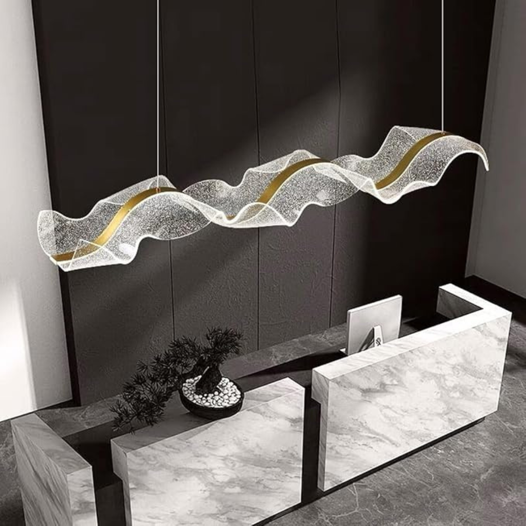 Designer Modern Art Ribbon Chandelier Trichromatic Light