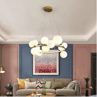 Modern Ring Pendant Glass Bubble Ball