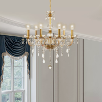 Vintage Modern Glass Crystal Chandelier
