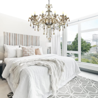 European Vintage Modern Glass Crystal Chandelier