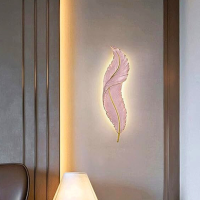 Led Resin White Feather Room Wall Light