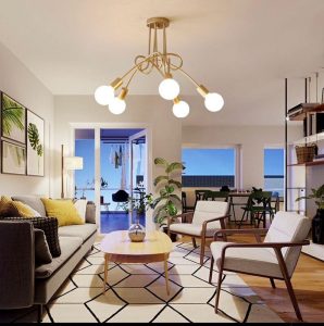 Retro Loft Nordic Pipe Wrought Iron Ceiling Lights Ceiling Lamp for Living Room