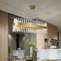 Modern Rectangle Crystal Contracted Droplight Luxury Lamp