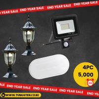 2pc Straight Gate Light + Moisture Proof Lamp + 20W Motion Floodlight