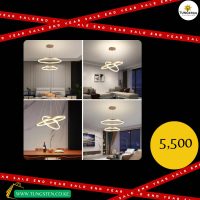 2 ring Gold LED Chandelier |3 color modes