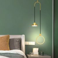 LED  Black Gold Bedside Light 20 cm Pendant Light Metal Painted Finishes