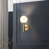 White Glass Globe Wall Light