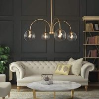 Large Globe, Brass Pendant Light Fixture Chandelier
