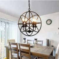 4 Light Black Traditional Cage Chandelier 