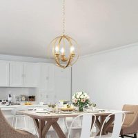 Gold Globe Chandelier Light