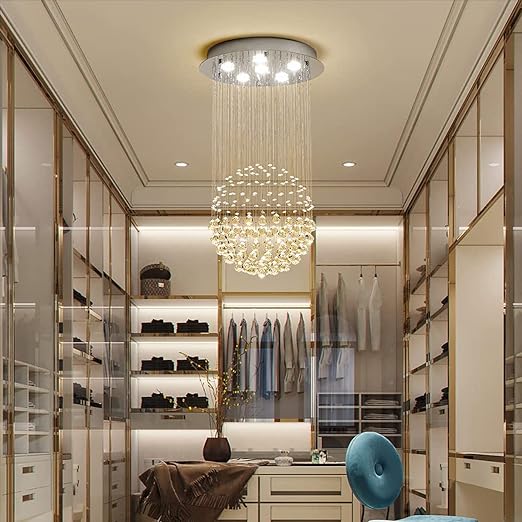 Teardrop Crystal LED Chandelier | Single Ball Shape Chandelier - Image 3