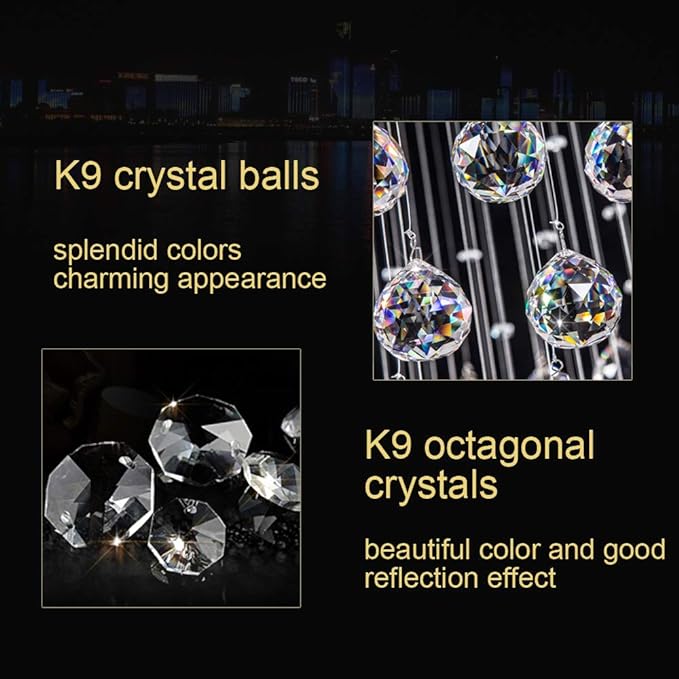 Teardrop Crystal LED Chandelier | Single Ball Shape Chandelier - Image 5